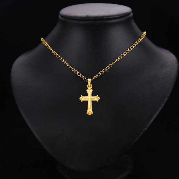 14K Yellow Gold Religious Cross Pendant